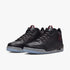 Nike Mens Jordan Courtside 23 sneakers in black and gym red, with speckled gray midsole and translucent icy blue outsole.