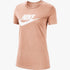 Light pink heathered Nike Womens Short Sleeve Tee with a white Nike logo and swoosh, presented on a mannequin.