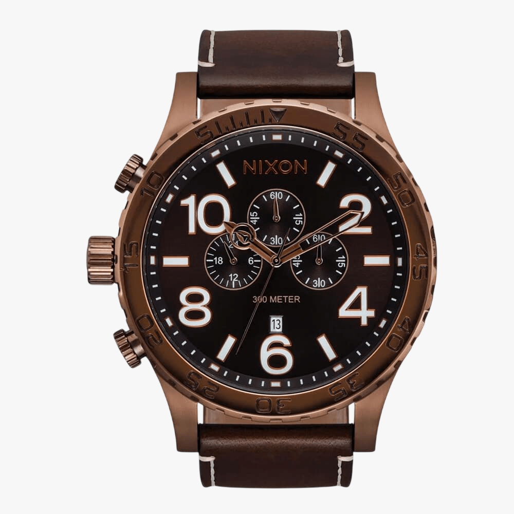 Nixon 51-30 Chrono Leather Chocolate / Dark | Nixon