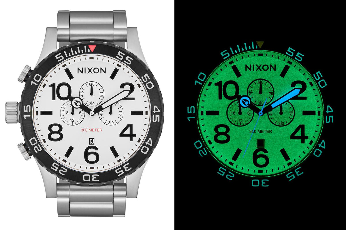 Nixon 51-30 Chrono Silver / White Lume
