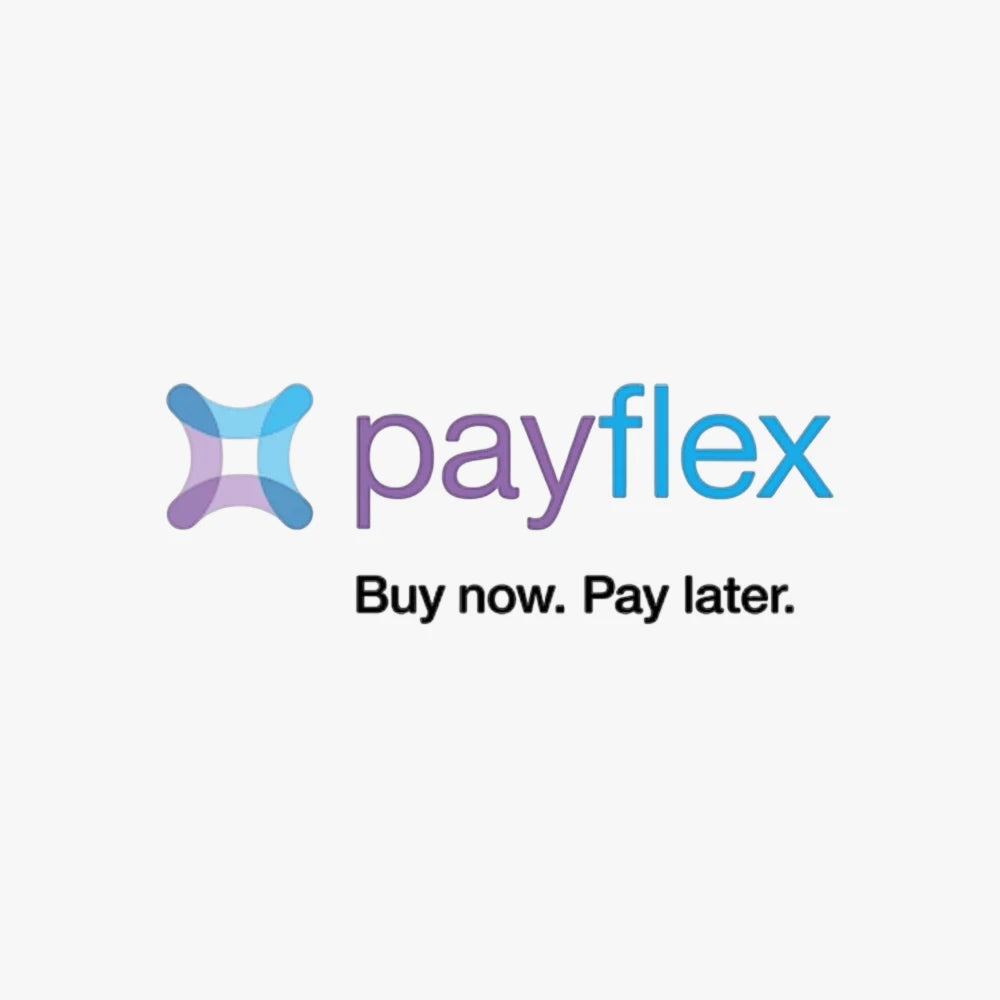 Payflex logo in purple and blue with the tagline &