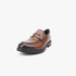 Pierre Cardin Mens Eezy Fit slip-on loafer shoe in tan brown leather with a black sole, shown from a slightly elevated angle.