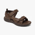 Pierre Cardin Mens Jason Sandal brown leather sandal with adjustable straps, open toe design for everyday comfort and