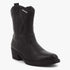 Pierre Cardin Womens Dallas Boot in black, featuring a Western-inspired design with decorative stitching and a sturdy block