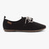Pierre Cardin Womens Riviera Lace Up Shoe in black mono, featuring white laces and a flat sole.