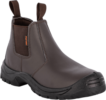 Pioneer Safety Commander Brown Steel Toe Chelsea Boot | Pioneer