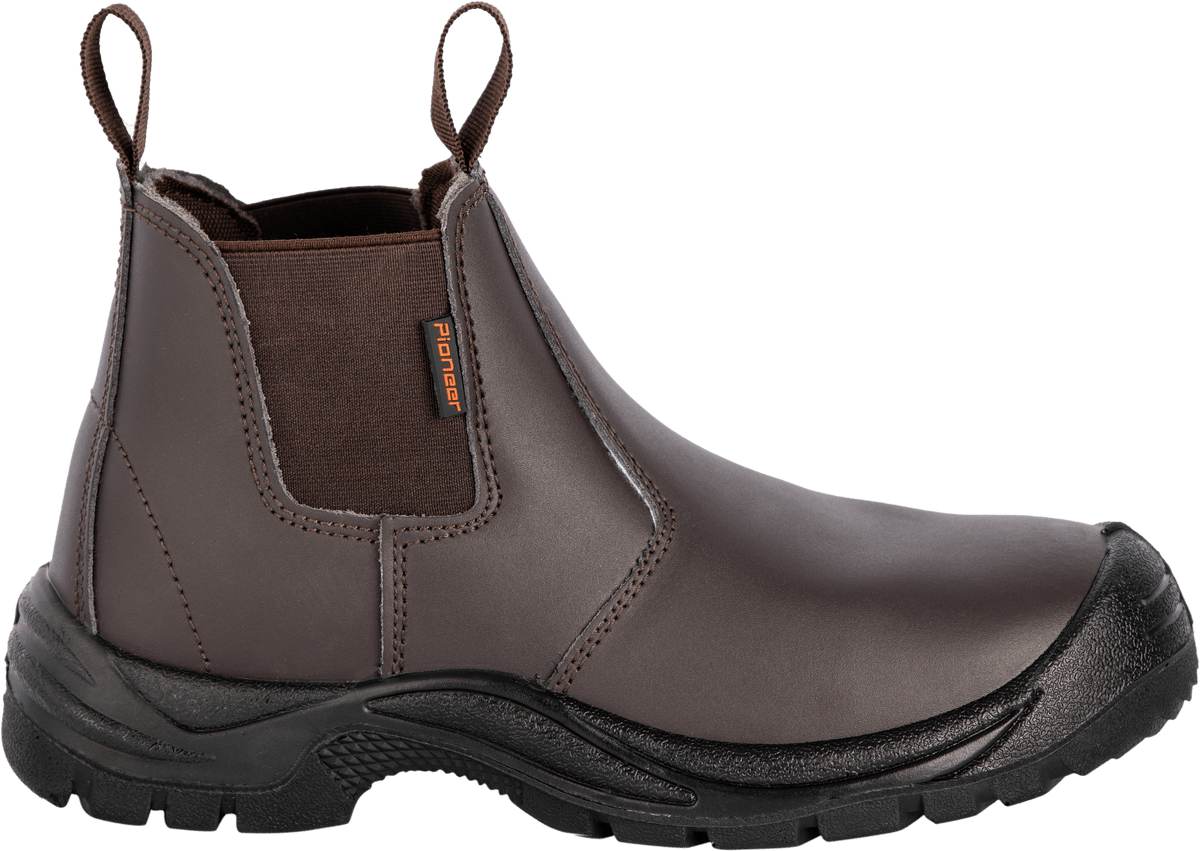 Pioneer Safety Commander Brown Steel Toe Chelsea Boot | Pioneer