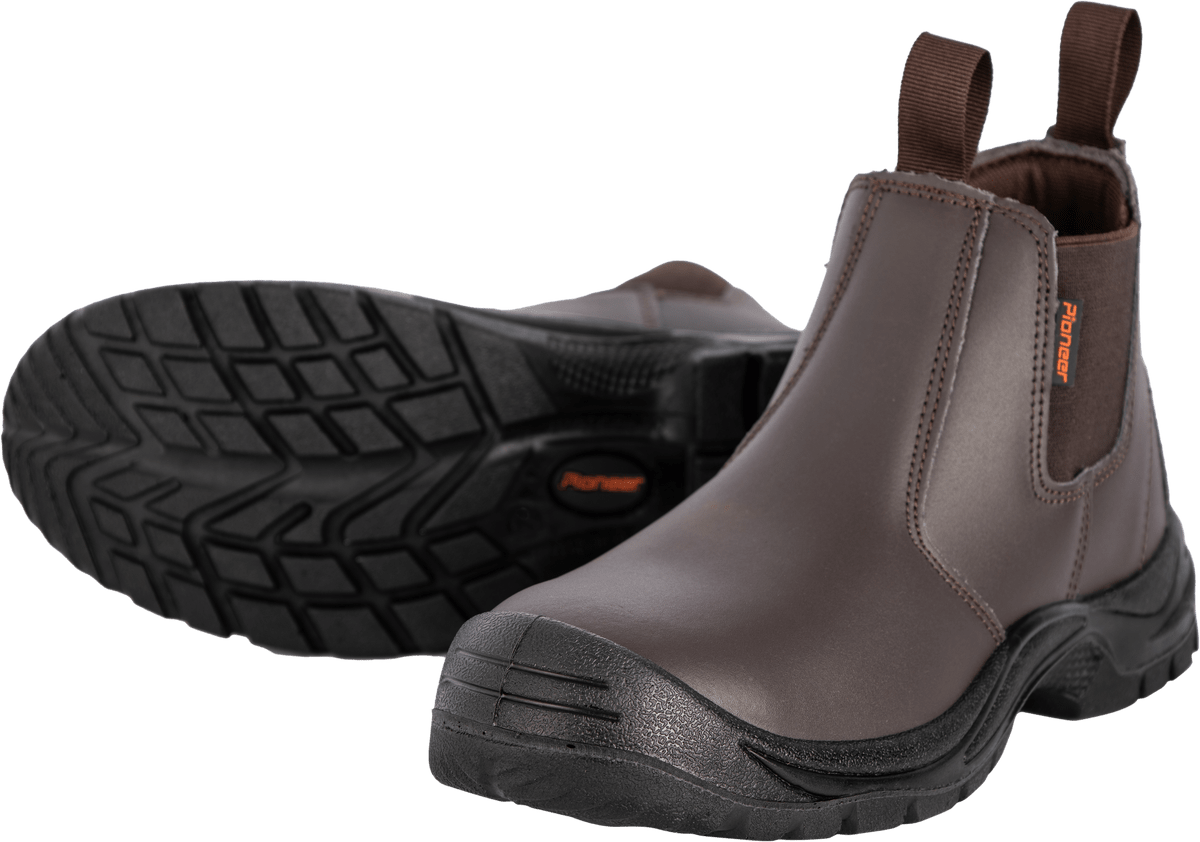 Pioneer Safety Commander Brown Steel Toe Chelsea Boot | Pioneer