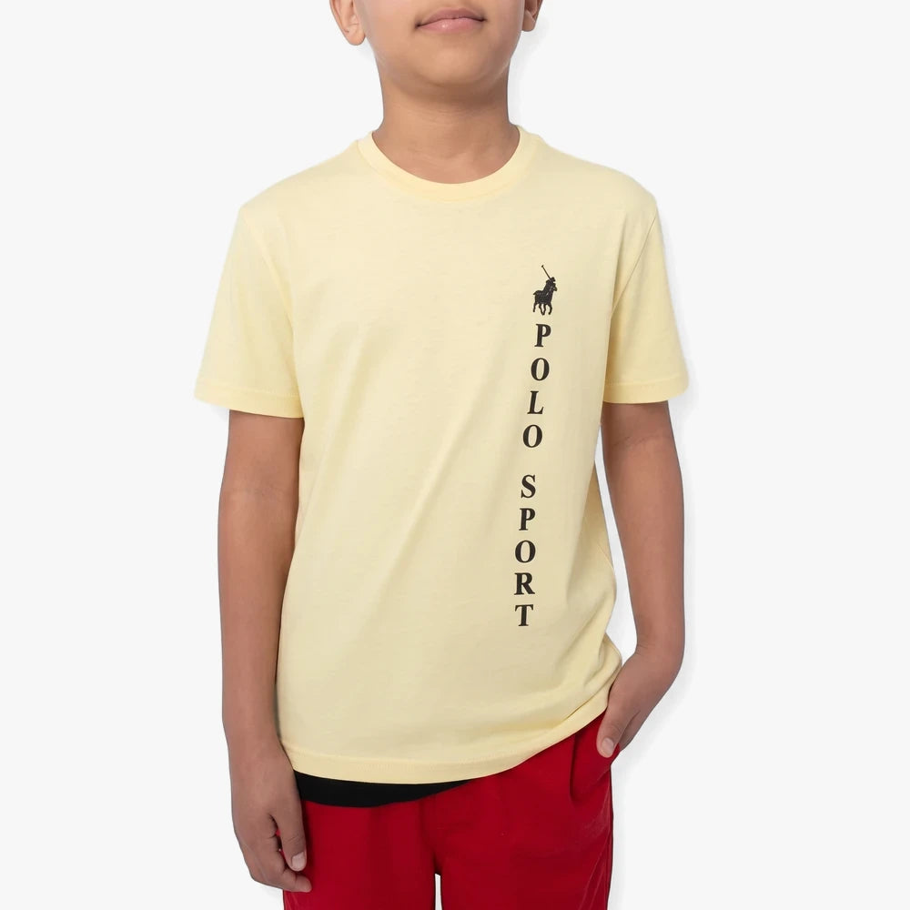 Polo Boys Dave Printed Tee Soft Yellow