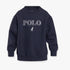 Navy blue Polo Boys Katlego long sleeve crew neck sweater with white embroidered &