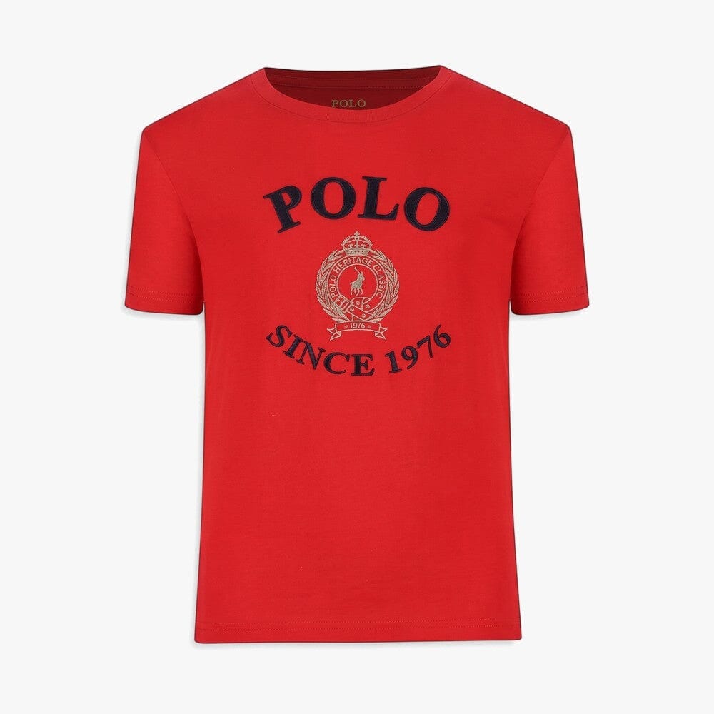 Polo Boys Logan Crested Tee Samba Red | Polo