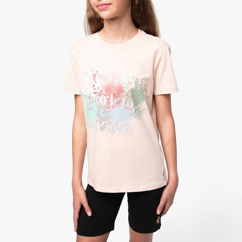 Polo Girls Paige Printed Tee Dusty Pink | Polo