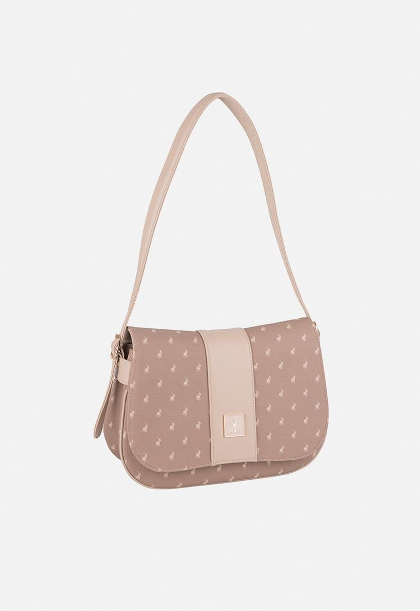 Polo Kensington Shoulder Flapover Handbag Tawny Brown