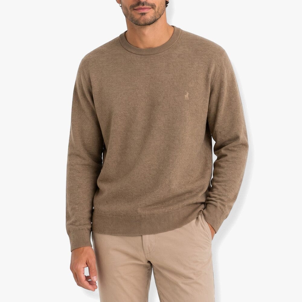 Polo Mens Essential Cotton Crew Knitwear Sweater Brown | Polo