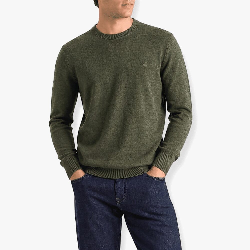 Polo Mens Essential Cotton Crew Sweater Fatigue | Polo