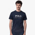 A smiling man models a navy Polo men&