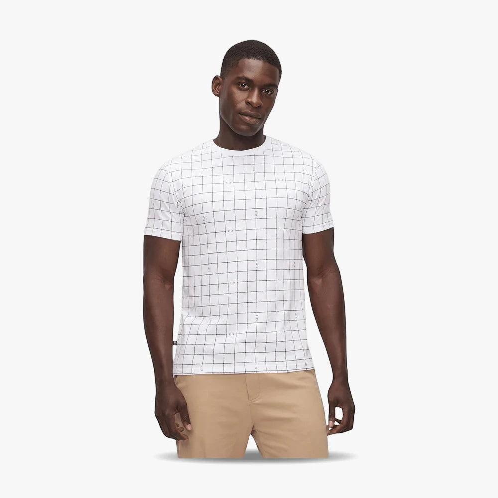 Black model wearing a white Polo men&