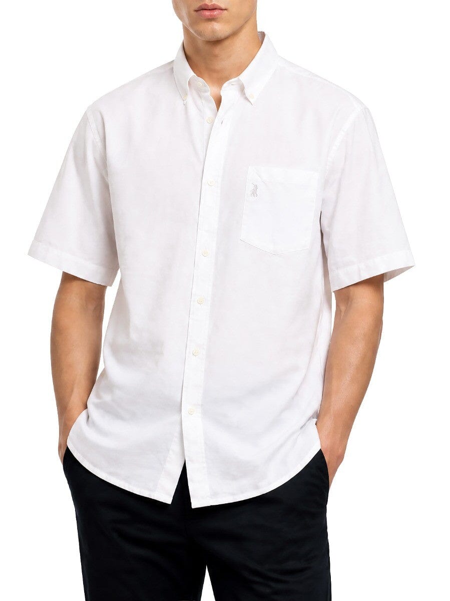Polo Mens Short Sleeve Oxford Shirt White | Polo