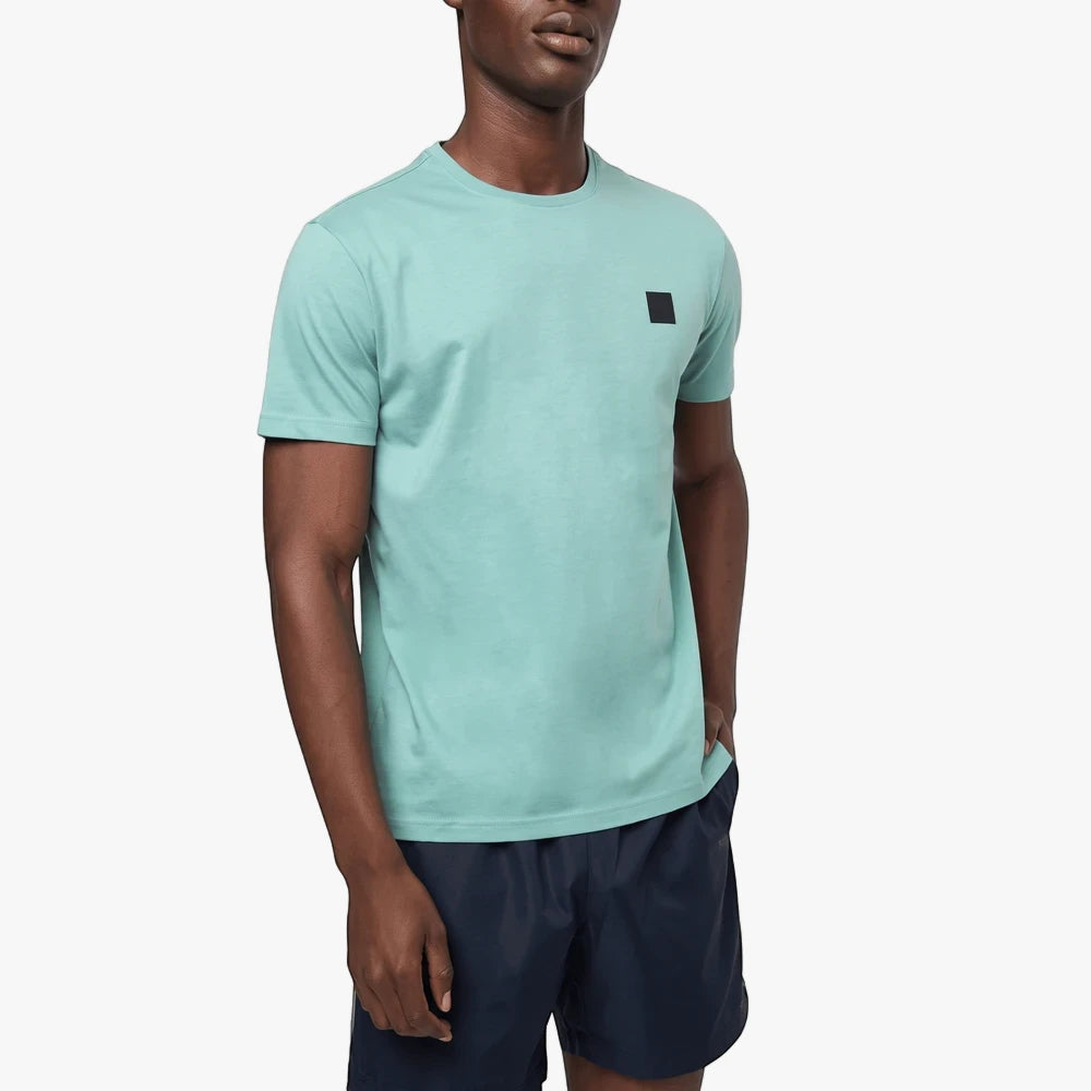 Male model showcasing a vibrant aqua men&