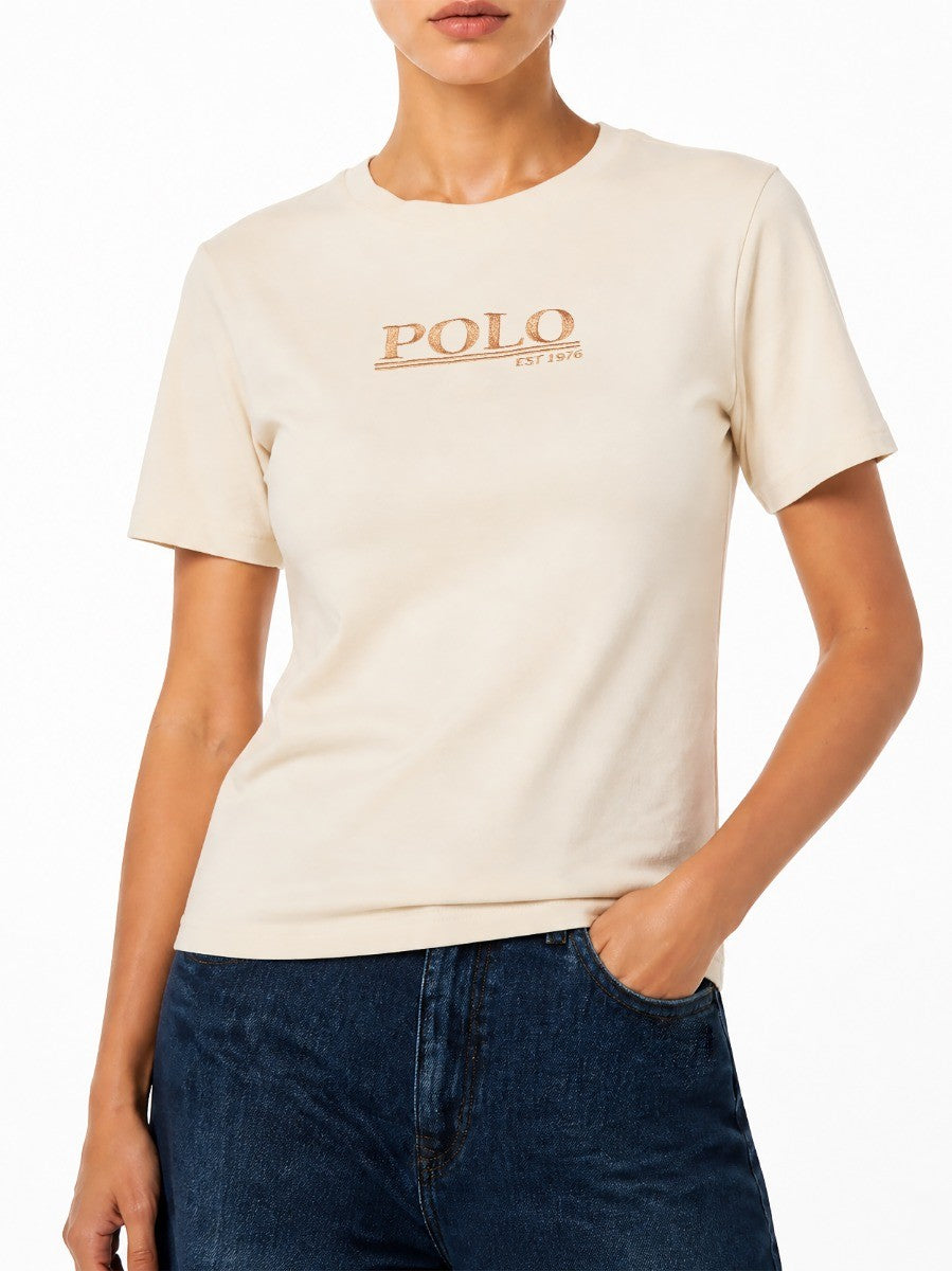 Polo Womens Ava Embroid Tee Stone