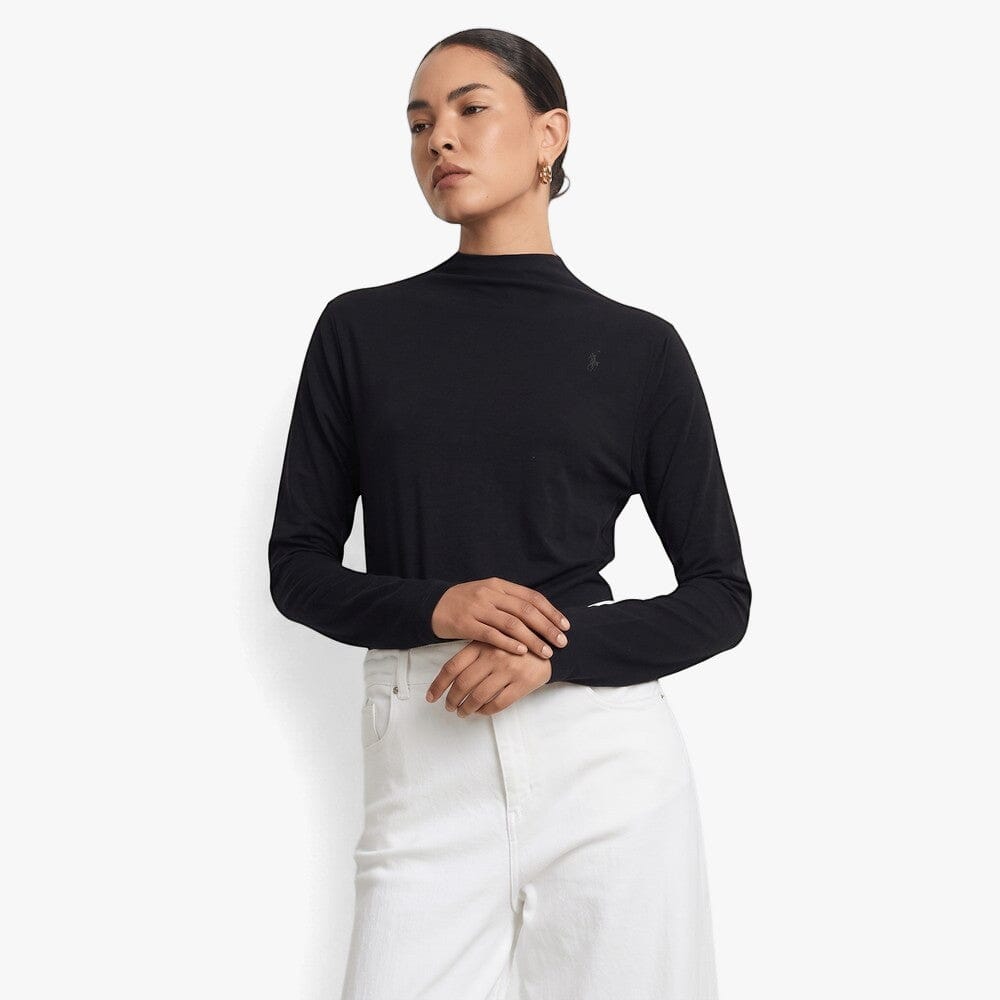 Polo Womens Dani Long Sleeve Second Skin Tee Black | Polo
