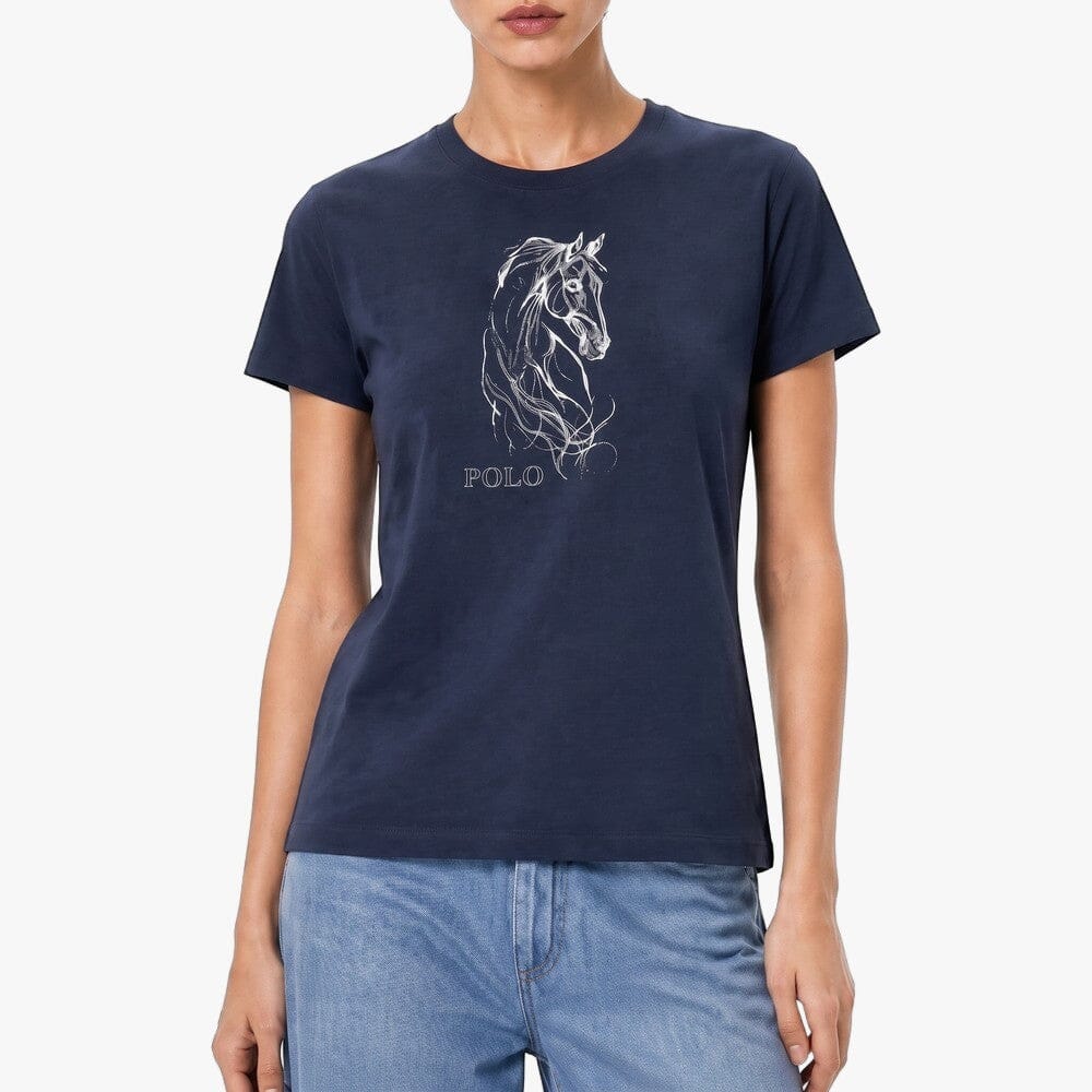 Polo Womens Polly Printed Tee Navy | Polo