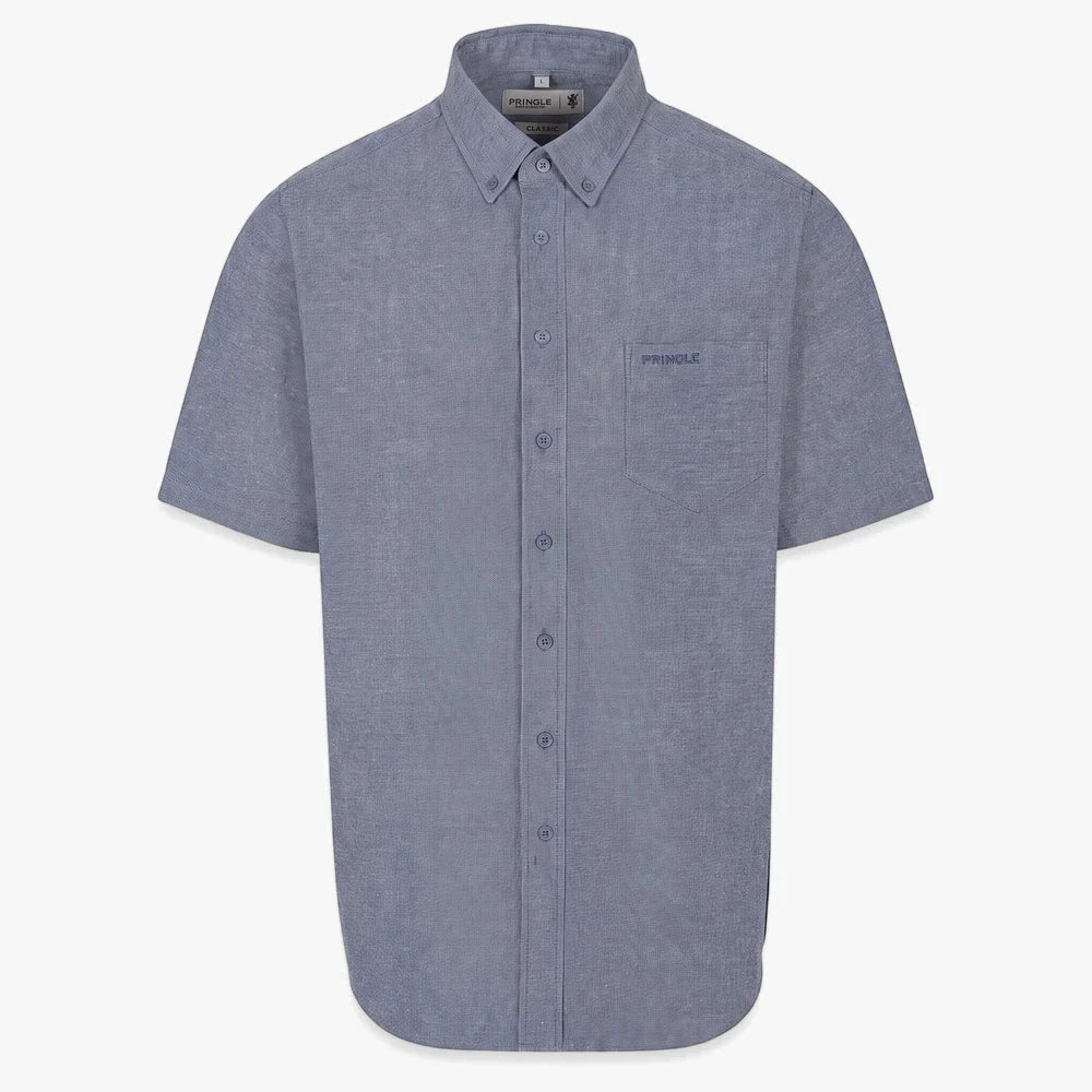 Pringle Mens Barry Classic Short Sleeve Shirt Midnight Blue | Pringle