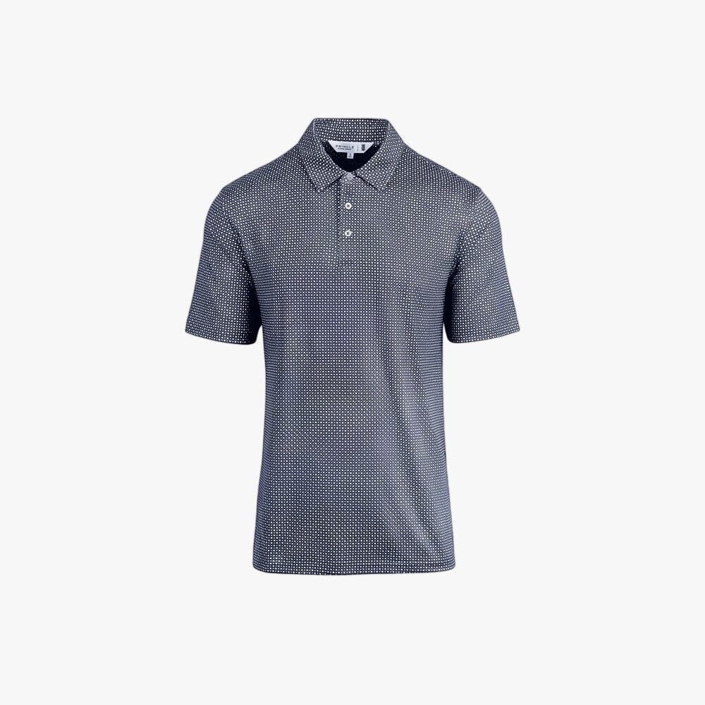 Pringle Mens Bobby Printed Technical Short Sleeve Golfer Navy | Pringle