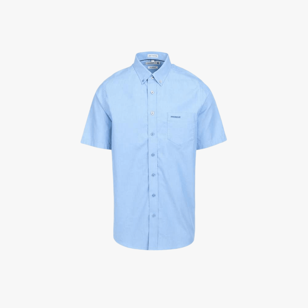 Pringle Mens Charlie Lighter Oxford Short Sleeve Shirt Lt Blue | Pringle