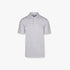 Pringle Mens George Printed Technical Short Sleeve Golfer in white with a subtle grey pattern, ideal for golf or casual wear.