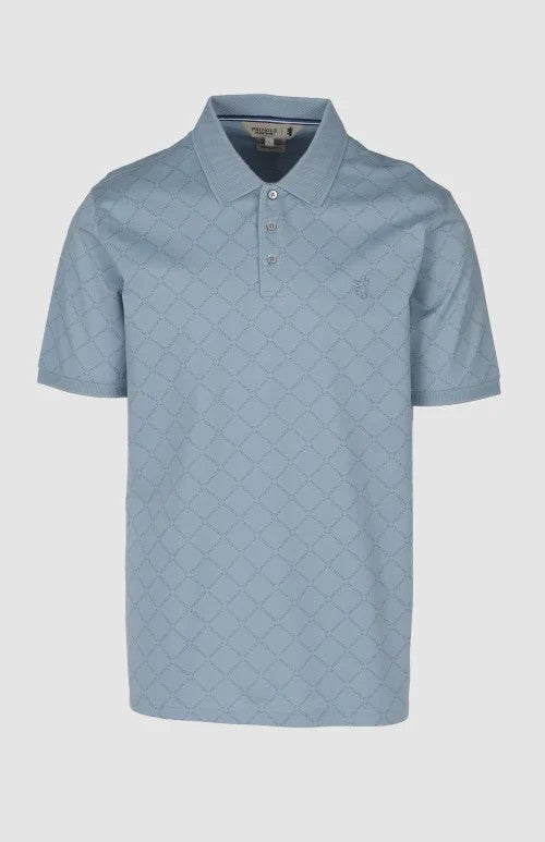 Pringle Mens Graeme Mercerised Golfer Blue