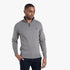 Pringle Mens Knitwear 1/4 Zip Sweater in grey, worn by a model with hand in pocket.