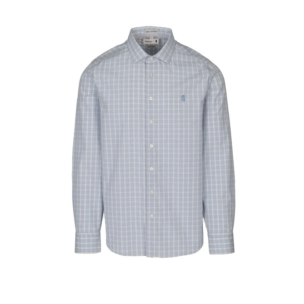 Pringle Mens Lawrence Check Long Sleeve Shirt Light Blue