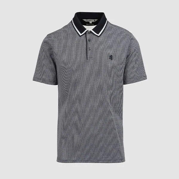 Pringle Mens Mark Jacquared Short Sleeve Golfer Black