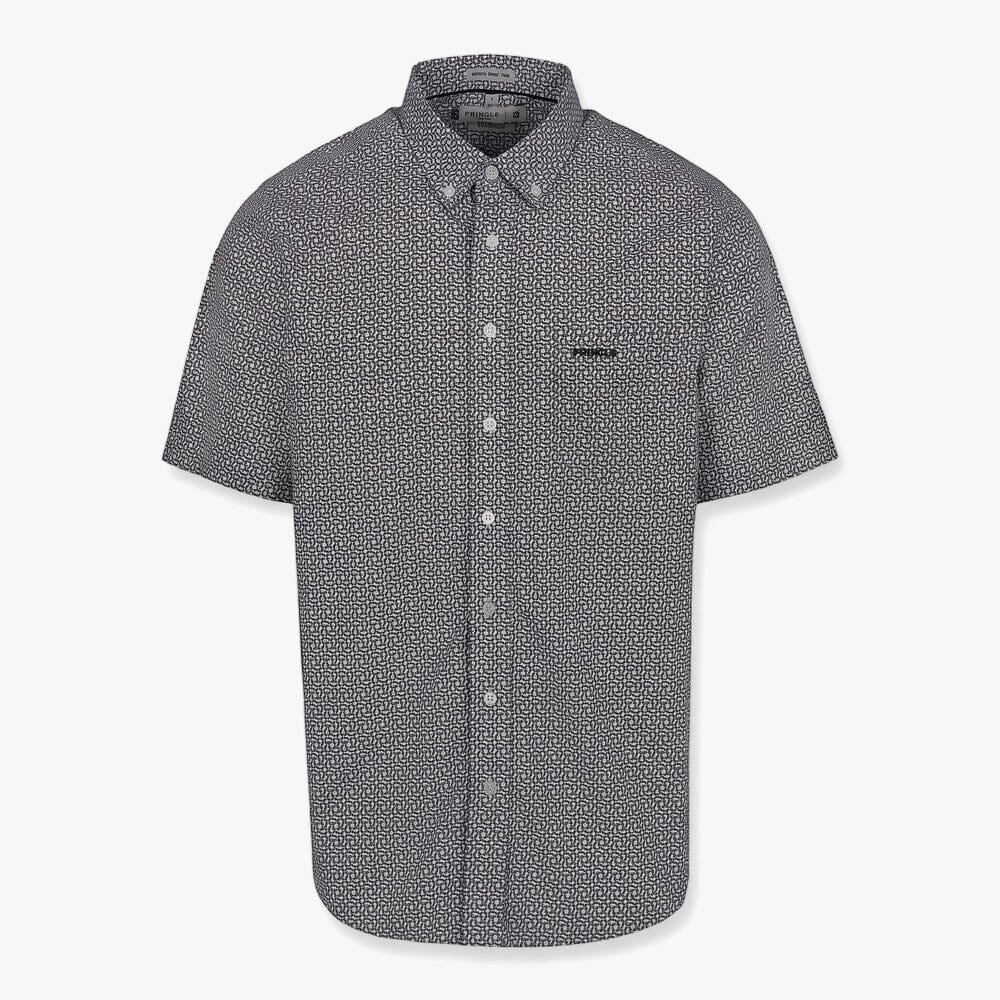 Pringle Mens Robert Printed Classic Short Sleeve Shirt Black | Pringle