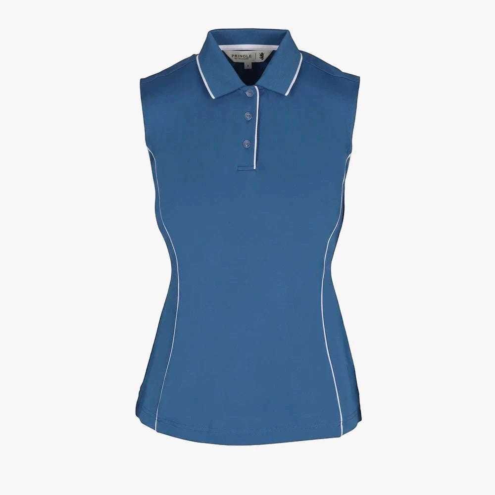 Pringle Womens Piper Sleeveless Golfer Blue | Pringle