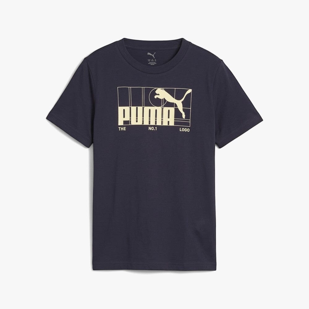 Puma Boys Graphic No 1 Logo Short Sleeve Tee New Navy | Puma