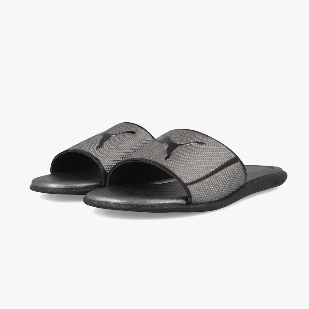 Puma Mens Sporty Embossed V3 Slide Aged Silver | Puma