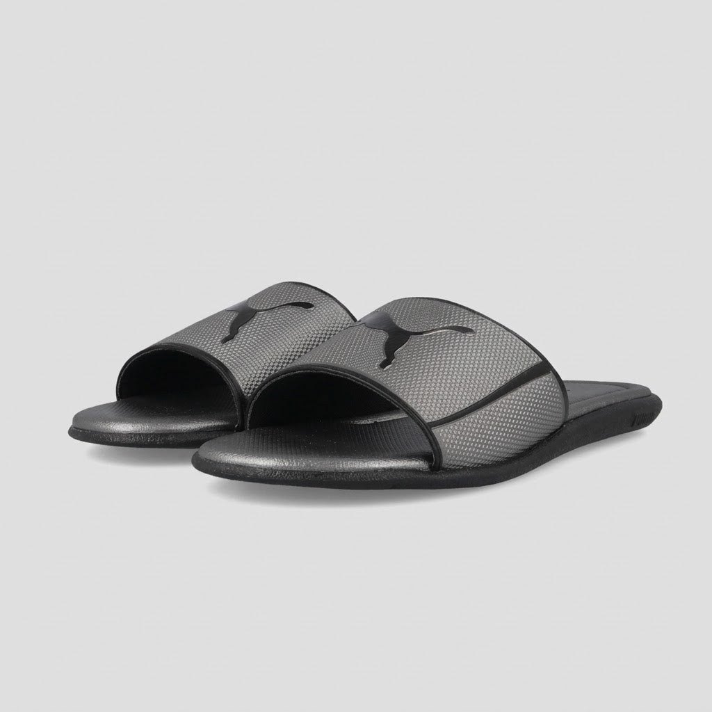 Puma Mens Sporty Embossed V3 Slide Aged Silver