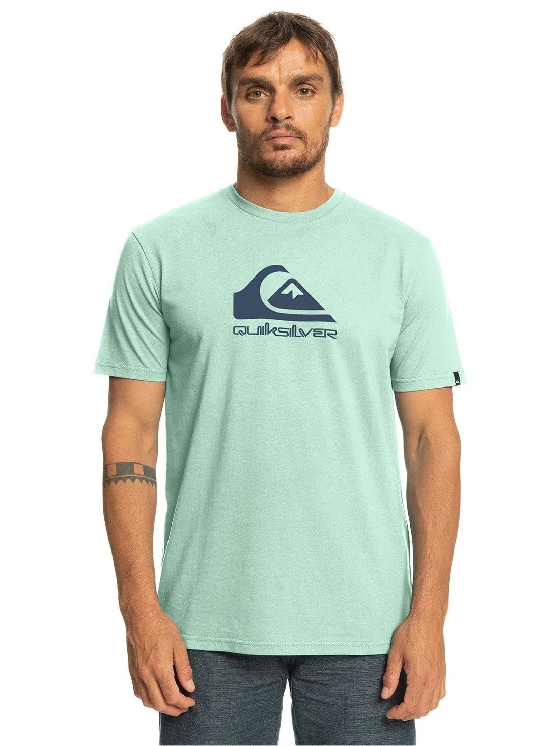 Quiksilver Mens Corp Logo Short Sleeve Tee Brook Green