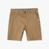 Quiksilver Mens Everyday Stretch Short in khaki color, made from stretch fabric, displayed flat lay with visible button and