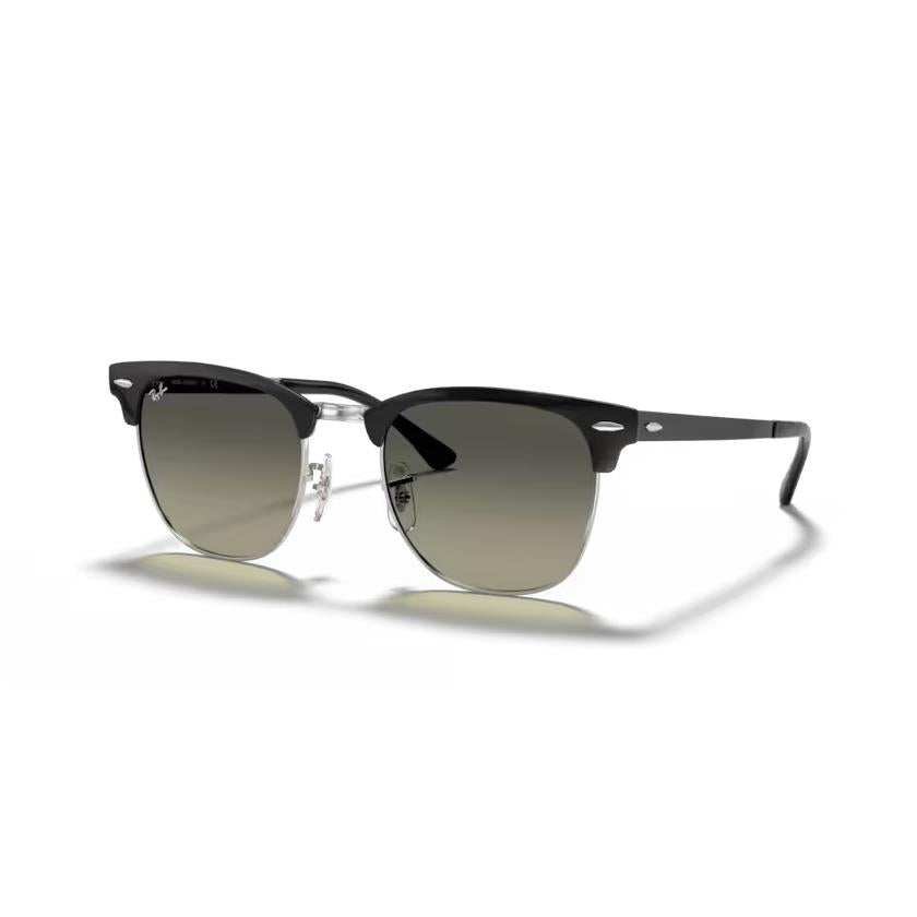 Rayban Clubmaster Metal Black Silver Sunglass Grey Graidient Lens
