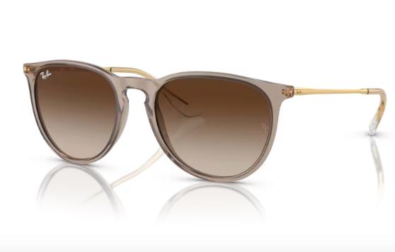 Rayban Erika Transparent Light Brown Frame Sunglass Brown Lens