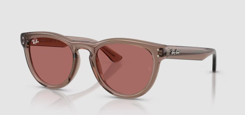Rayban Transparent Light Brown Sunglass Dark Violet Lens