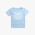 Roxy Girls Back On My Feet Short Sleeve Tee in clear sky blue, featuring a white &