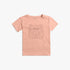 Peach Roxy Girls Back On My Feet short sleeve tee with a detailed graphic print, presented as a flat lay.