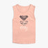 Roxy Pre Girls Day And Night A Vest in candlelight peach, featuring a graphic print of stacked heart-like logos.