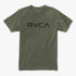 Rvca Boys Big Rvca Short Sleeve Tee Olive Black Logo | Rvca