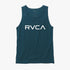 Rvca Boys Big Rvca Tank Vest in duck blue, laid flat, featuring a bold white RVCA logo on the chest.