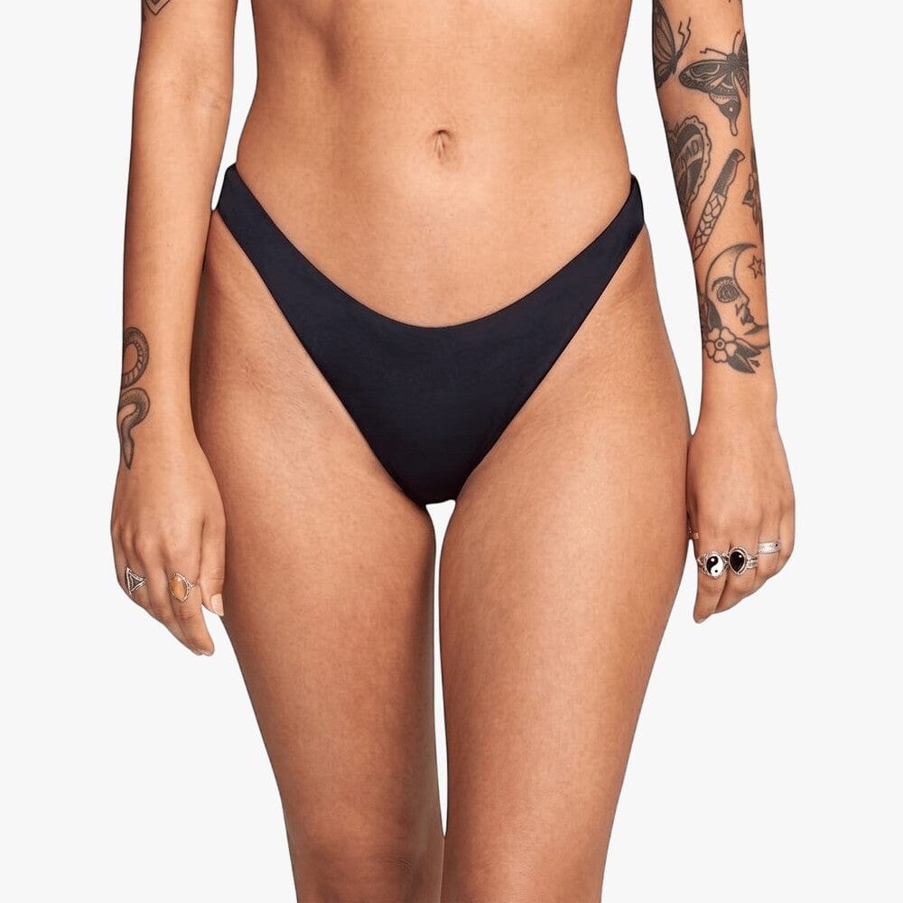 Rvca Womens French Solid Bikini Bottom Black | Rvca